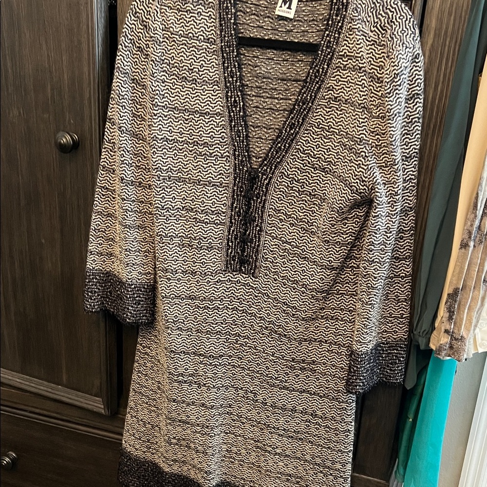 Missoni Black and White Knit Fabric Dress